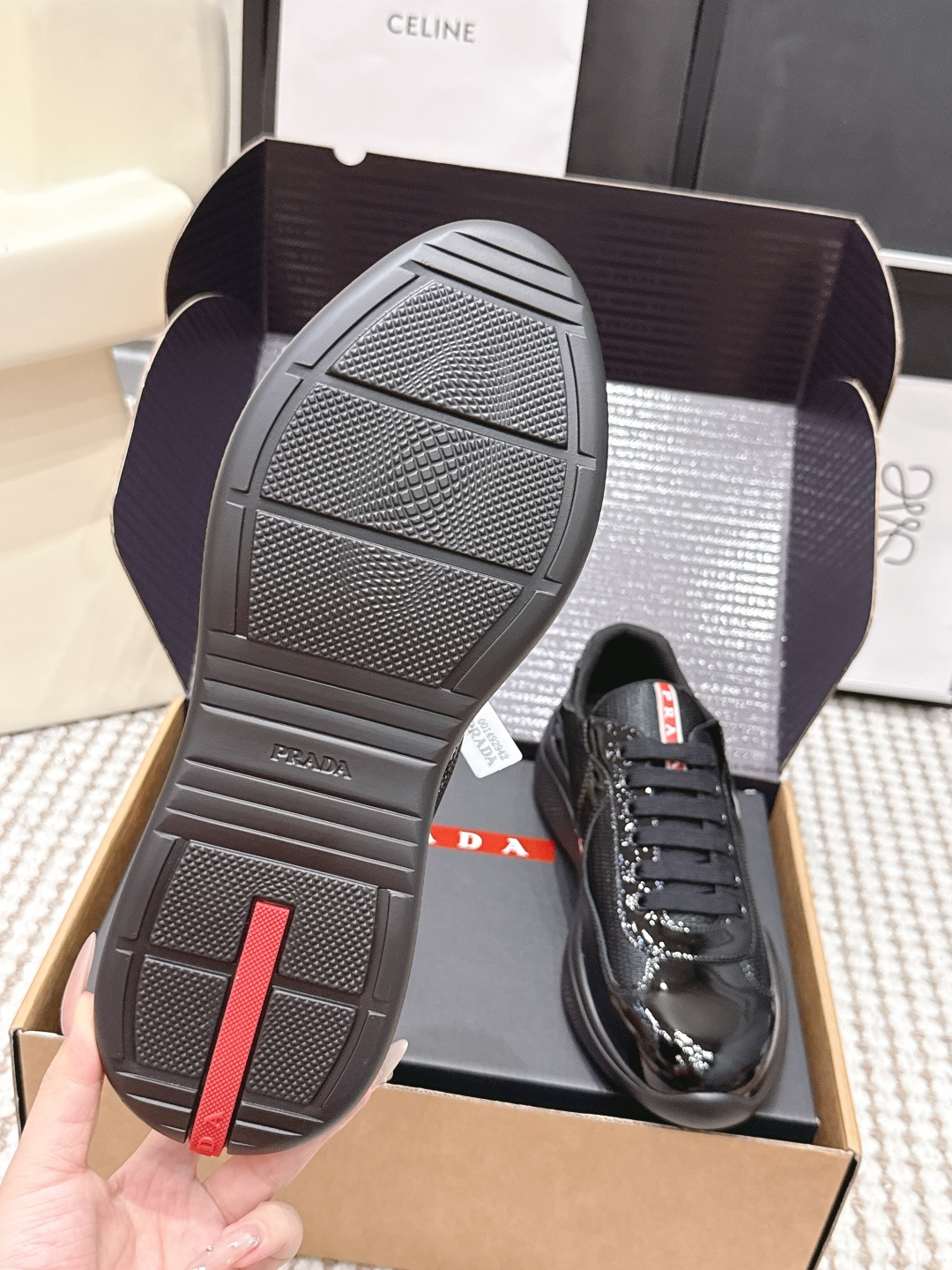 Prada Style Leather Women's Shoes style reference detail image 9 from source 784861