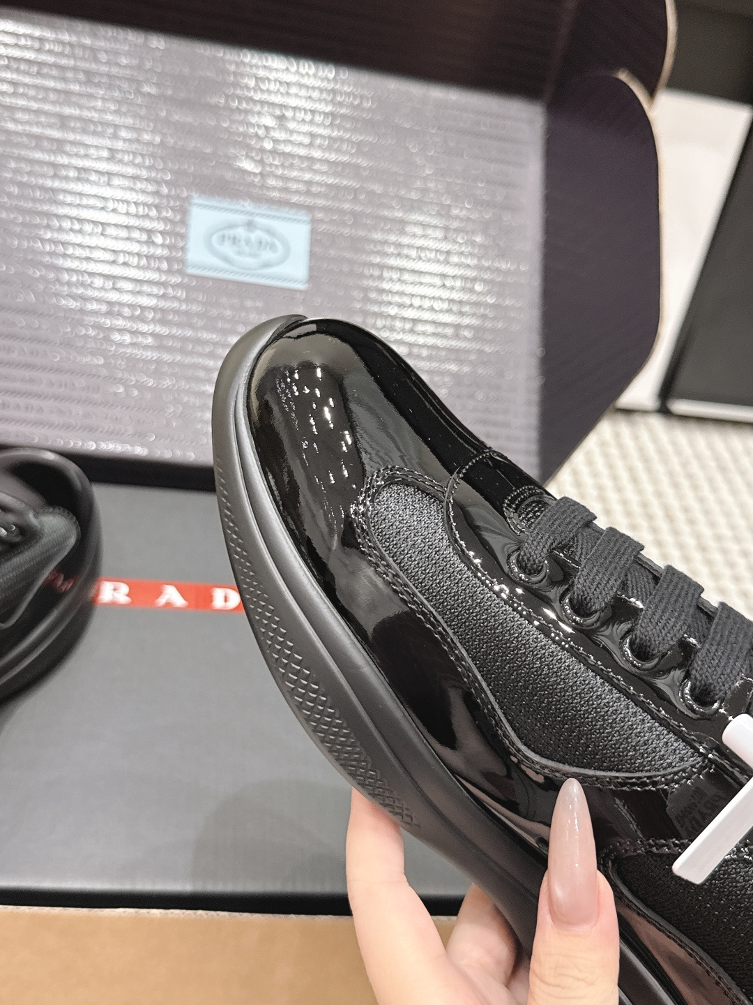 Prada Style Leather Women's Shoes style reference detail image 7 from source 784861