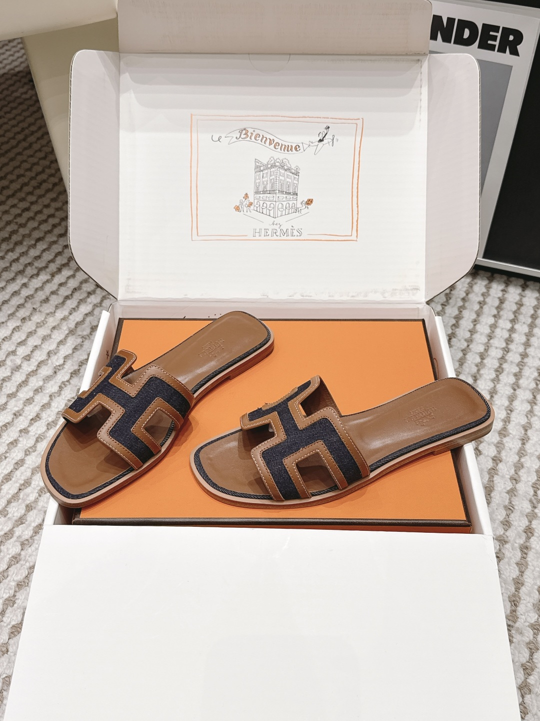 Женские сандалии H-образные с каучуковой подошвой Hermès