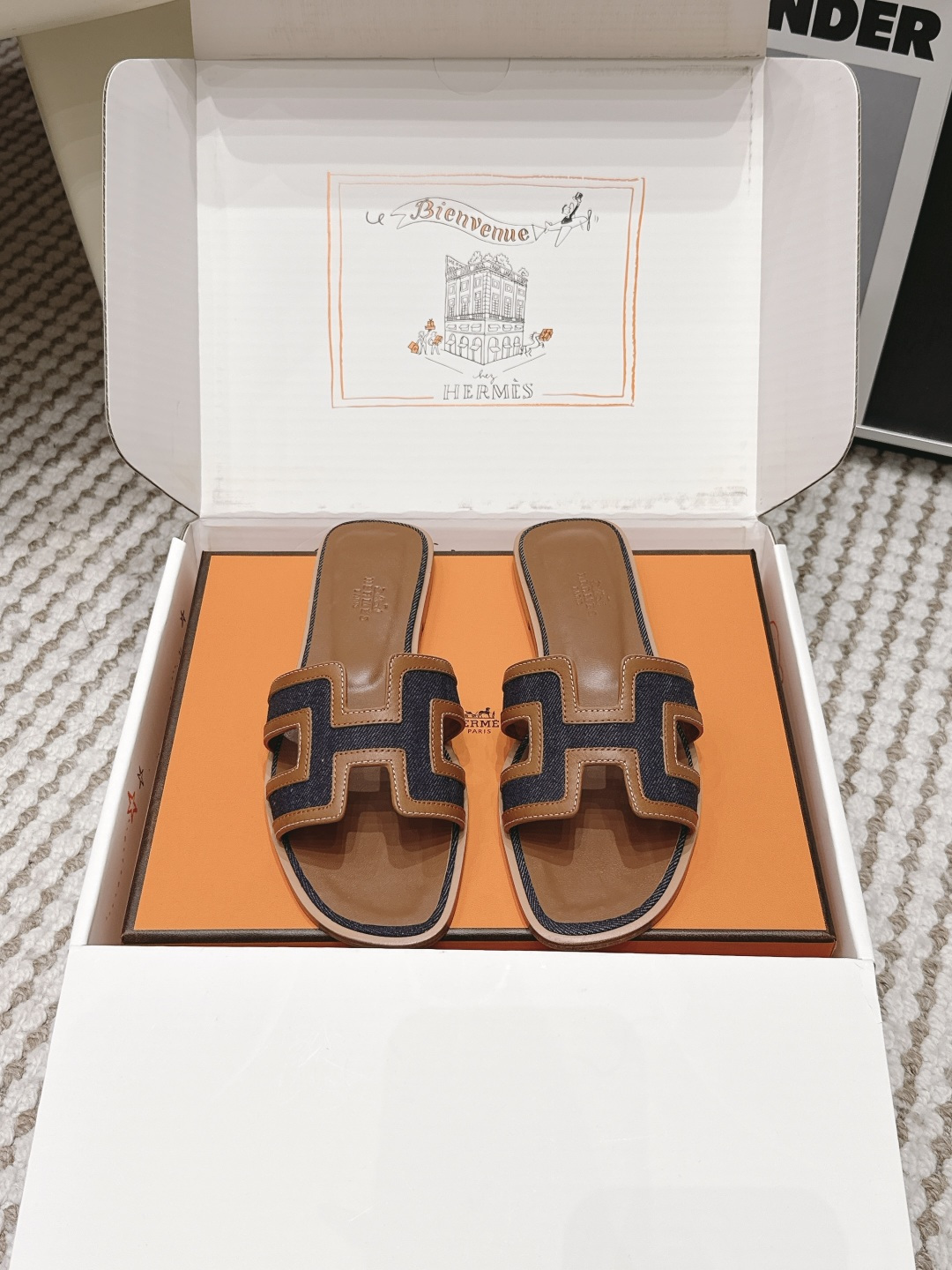 Женские сандалии H-образные с каучуковой подошвой Hermès