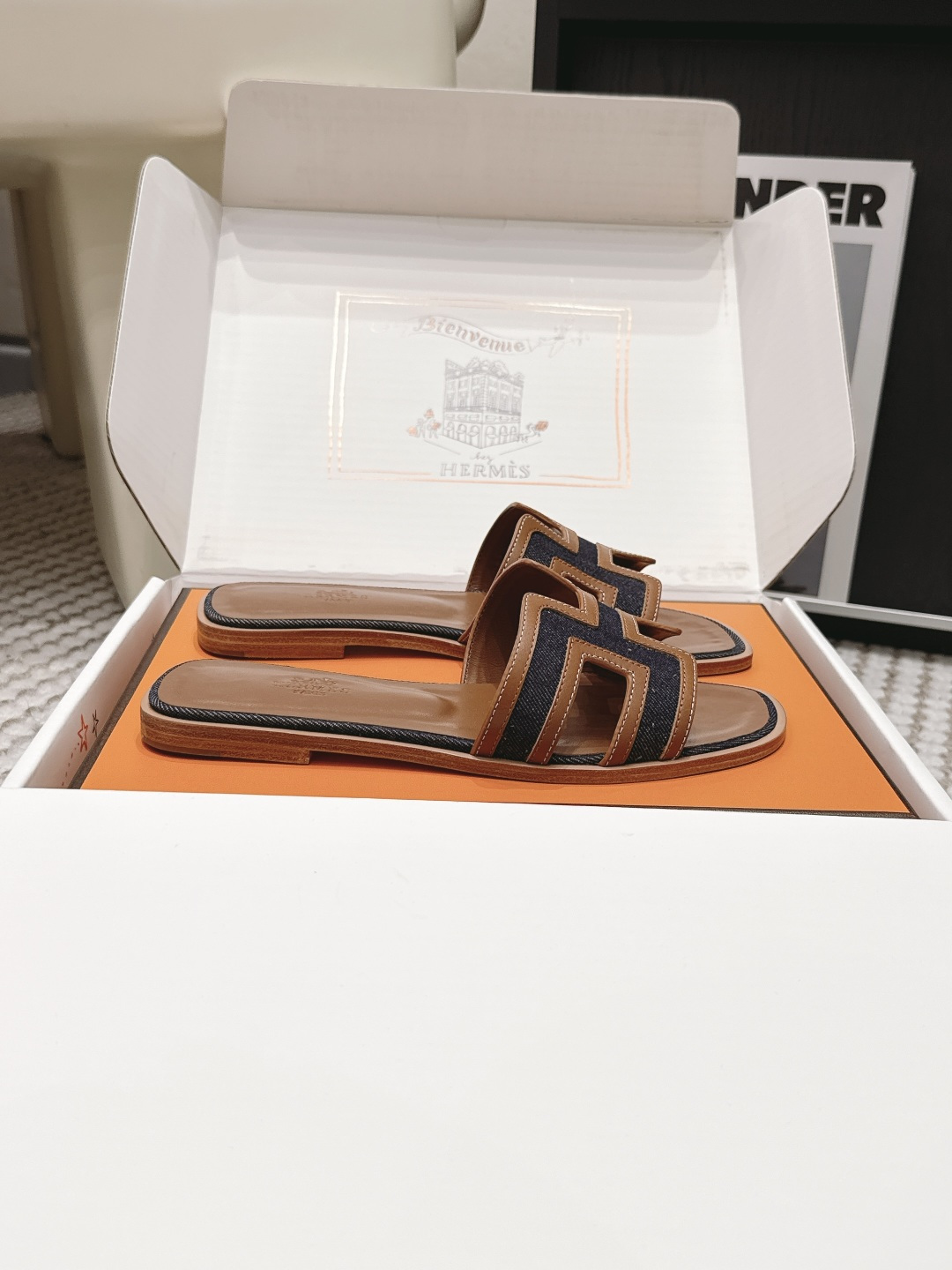 Женские сандалии H-образные с каучуковой подошвой Hermès