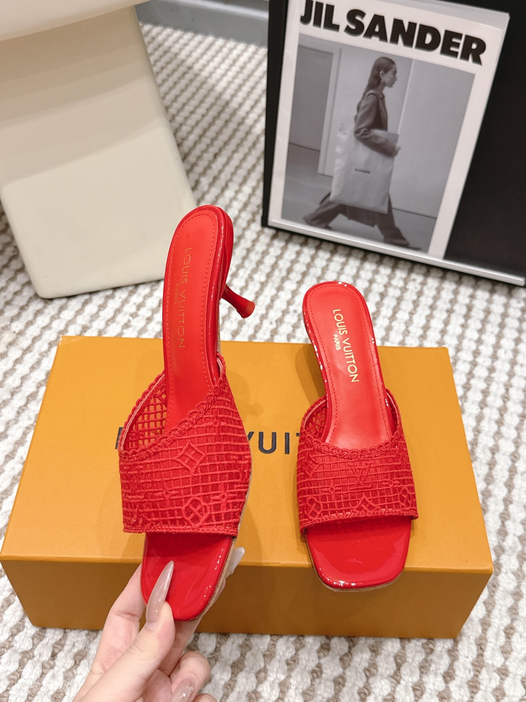 Louis Vuitton LV 路易威登 26/ 早春新品 玛丽珍高跟网拖鞋