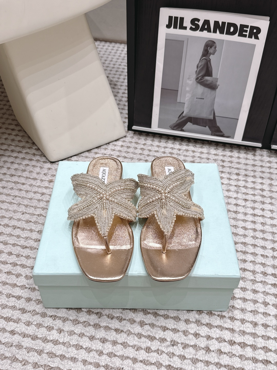 AQUAZZURA женские шлёпанцы с декором в виде звезд