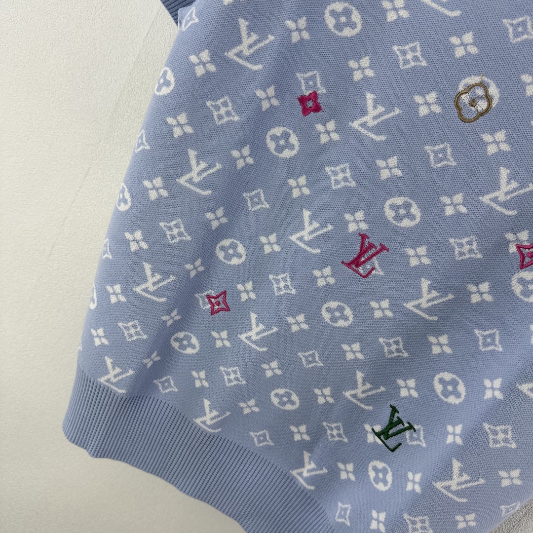 Louis Vuitton Monogram Jacquard Crewneck T-Shirt - Blue - Size S, M, L 7 cmp i1750696203163 6715 0 6