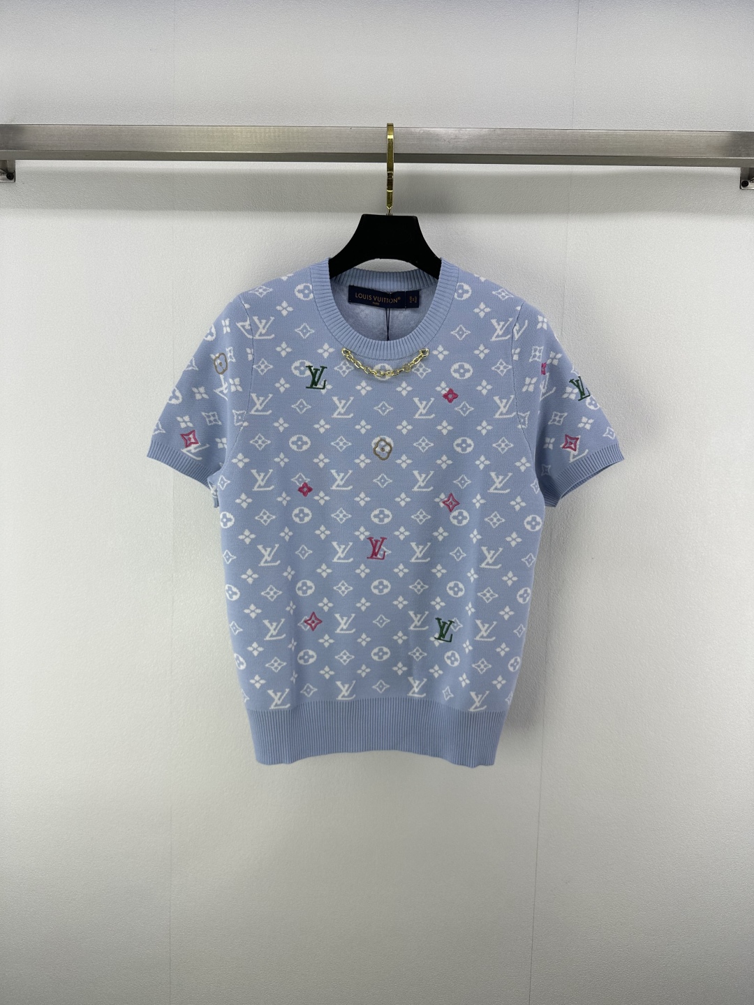 Louis Vuitton Monogram Jacquard Crewneck T-Shirt - Blue - Size S, M, L 1 cmp i1750696205875 445 0 0