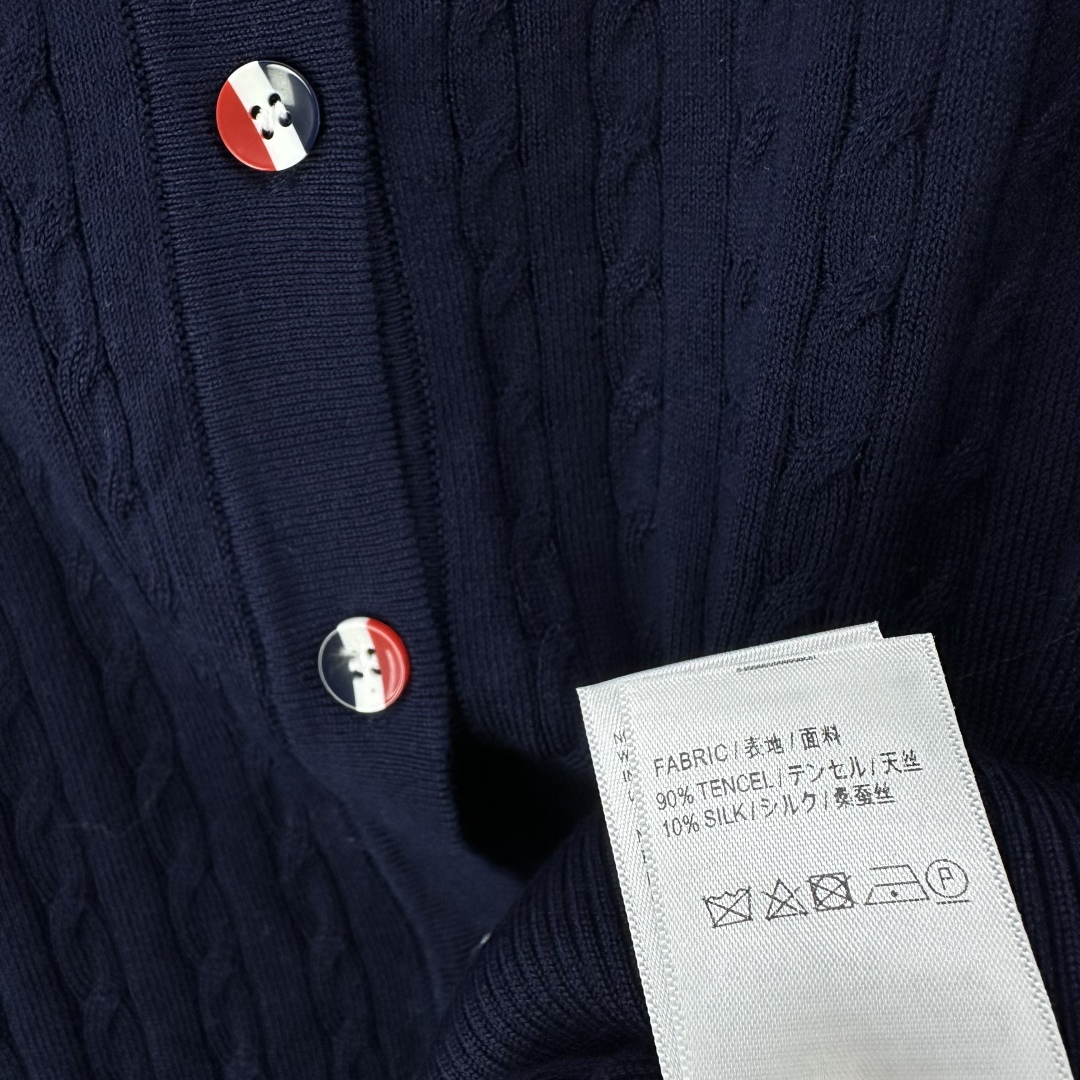 Thom Browne Women's Navy Knit Polo Shirt with Dog Embroidery 8 cmp i1750696342956 3666 0 7
