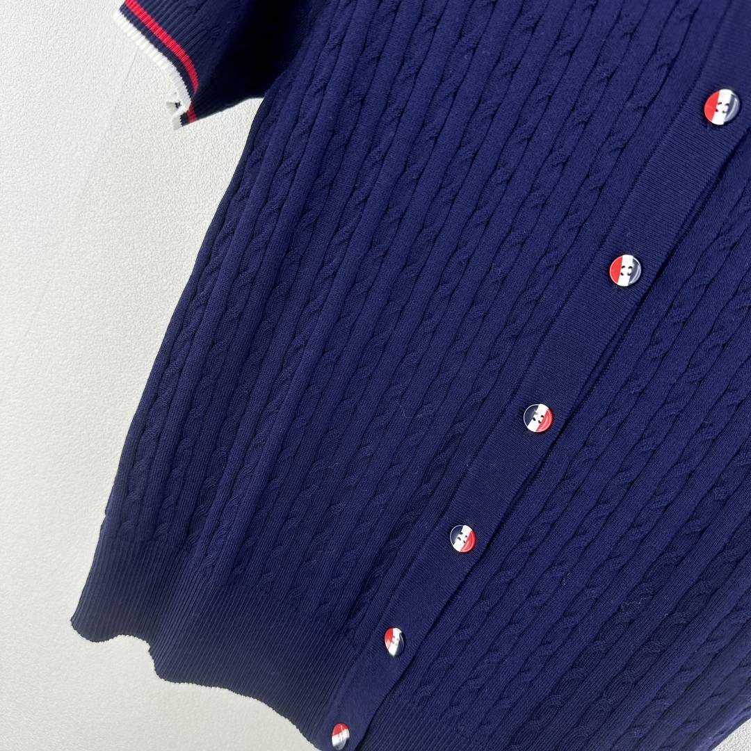 Thom Browne Women's Navy Knit Polo Shirt with Dog Embroidery 7 cmp i1750696342963 7684 0 6
