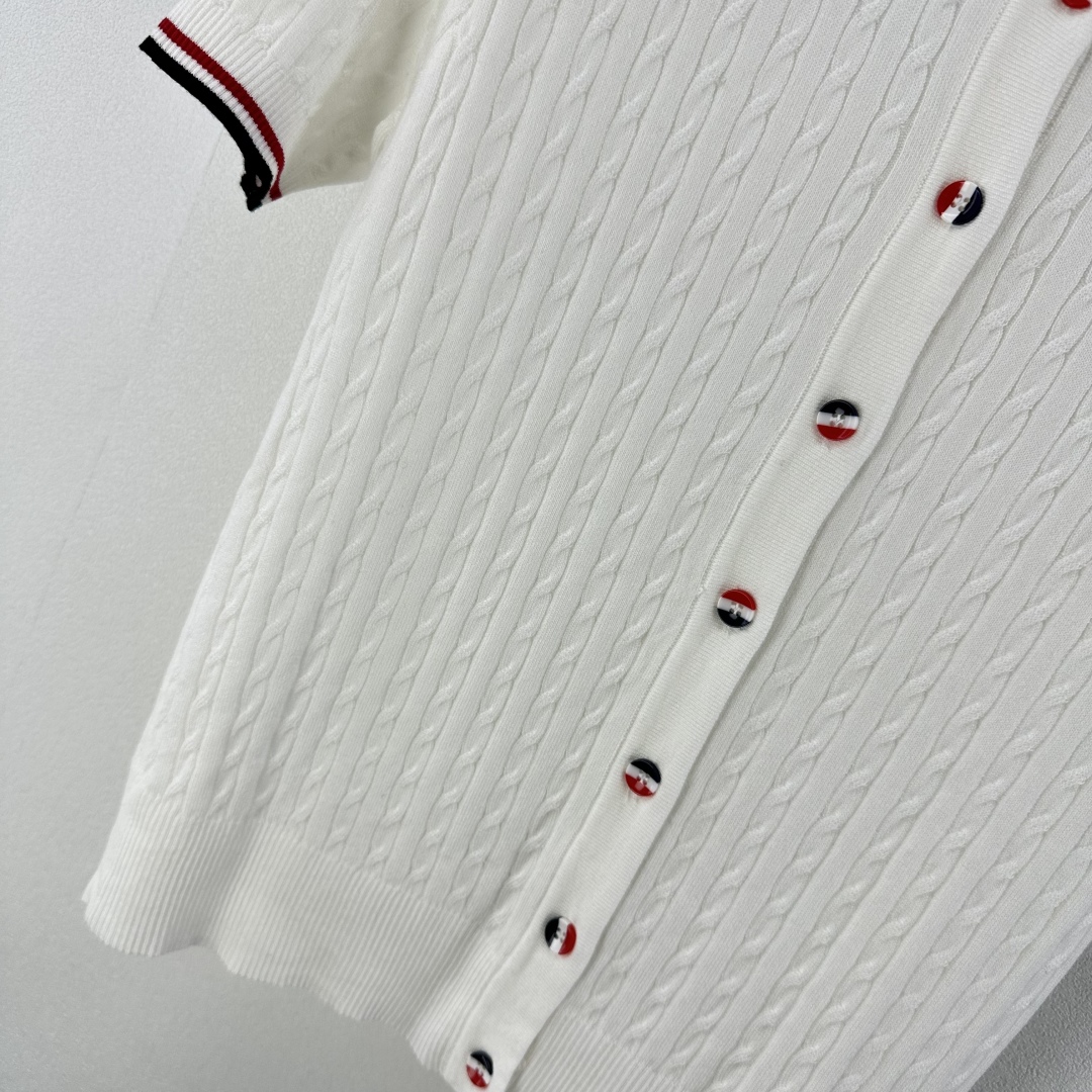 Thom Browne Women's White Knit Polo Shirt with Dog Embroidery, Short Sleeve 7 cmp i1750696559800 351 0 6