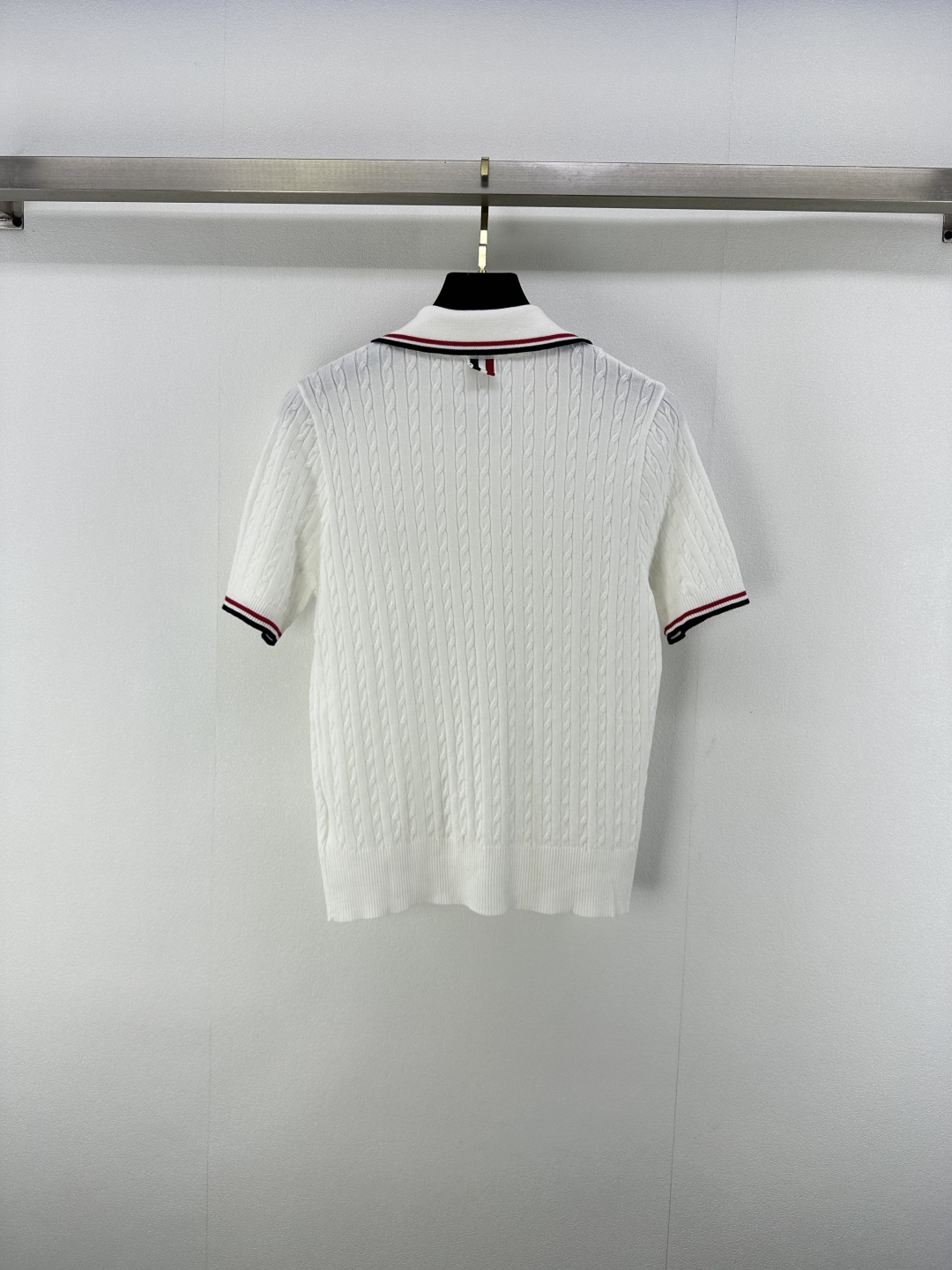 Thom Browne Women's White Knit Polo Shirt with Dog Embroidery, Short Sleeve 9 cmp i1750696560205 4367 0 8