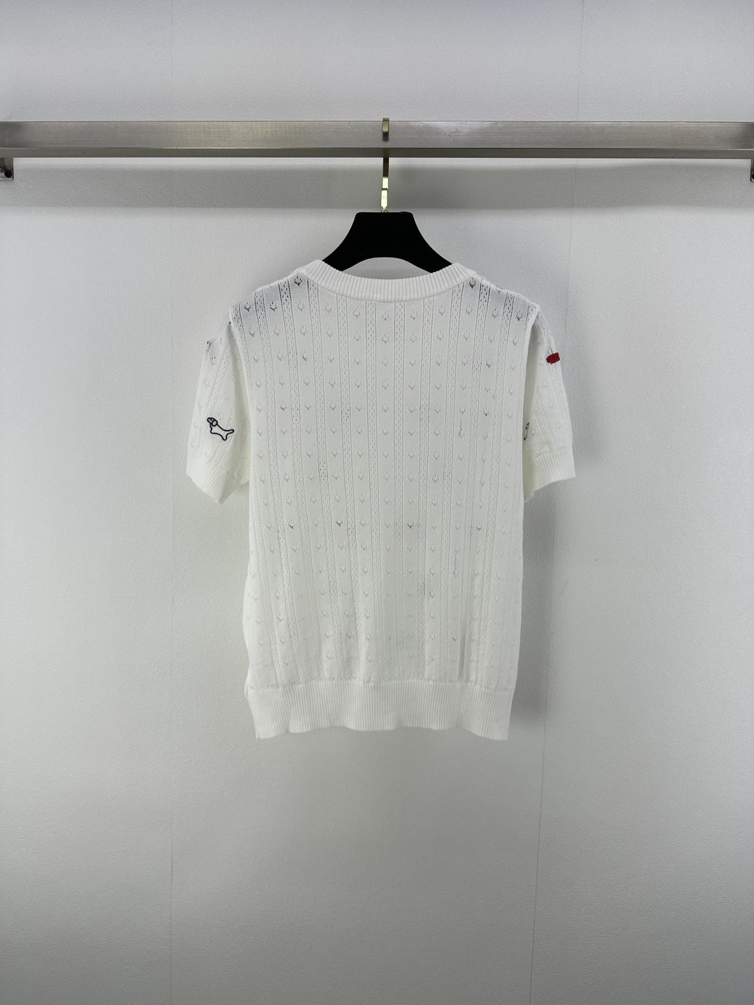 Thom Browne Women's White Jersey Top with Dog Embroidery, Slim Fit and Soft 10 cmp i1750696688438 1658 0 8