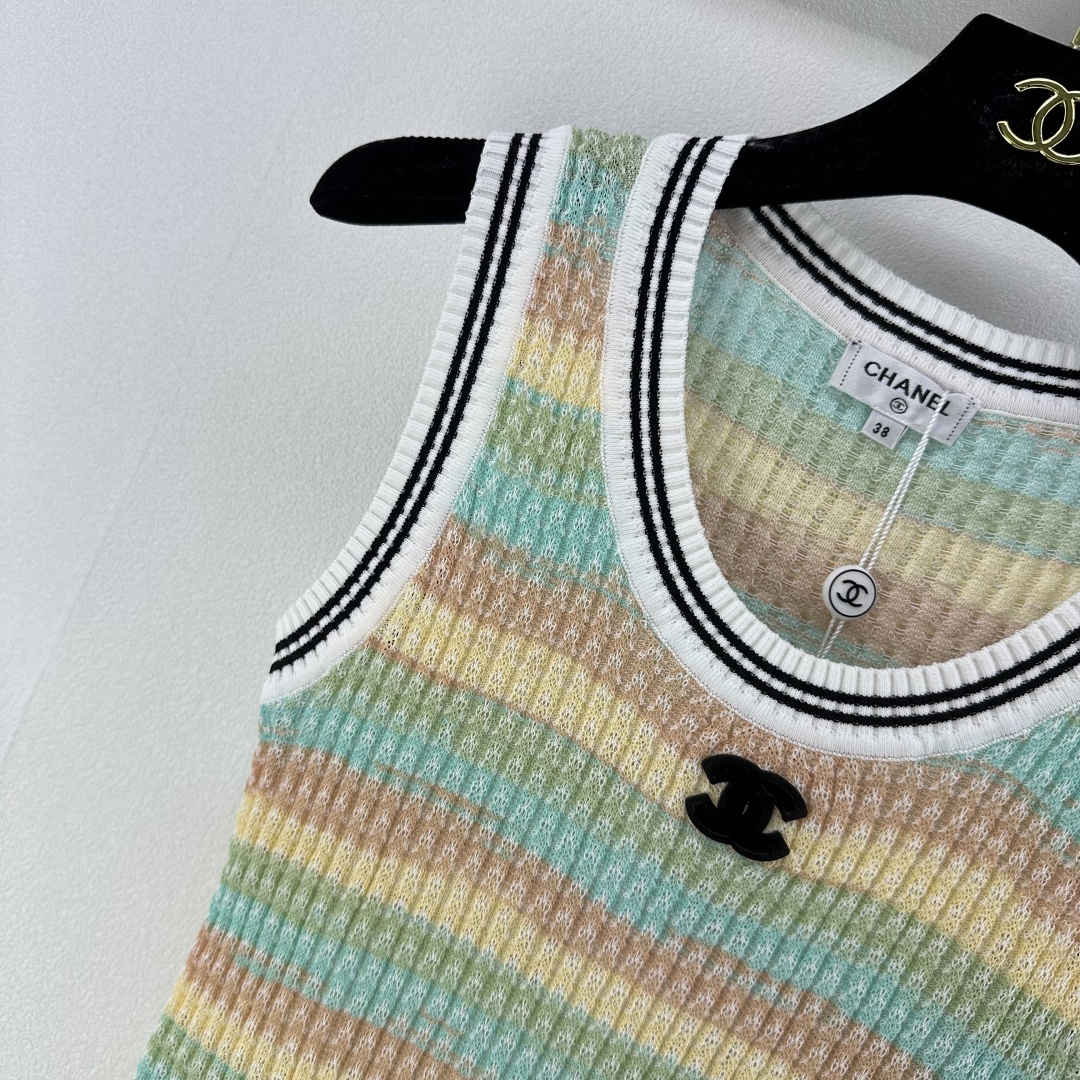 Chanel Women's Striped Knit Tank Top Sleeveless Shirt 4 cmp i1750778772779 2462 0 1