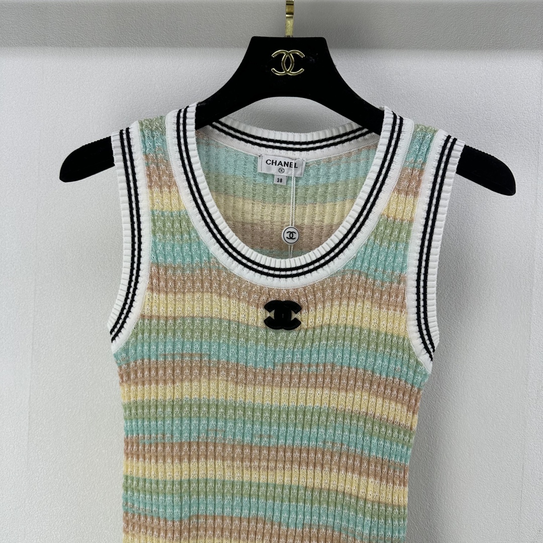 Chanel Women's Striped Knit Tank Top Sleeveless Shirt 5 cmp i1750778775154 1545 0 3