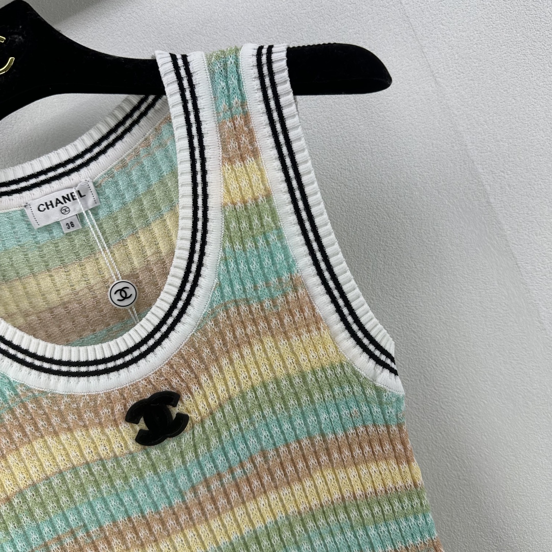 Chanel Women's Striped Knit Tank Top Sleeveless Shirt 3 cmp i1750778775155 7817 0 2