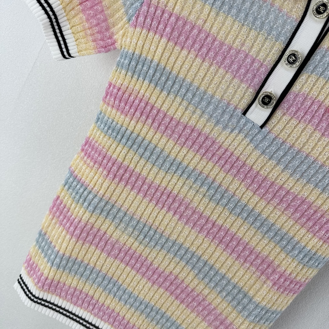Chanel Women's Striped Knit Polo Shirt, Short Sleeve, Size S-L 7 cmp i1750778996140 459 0 6