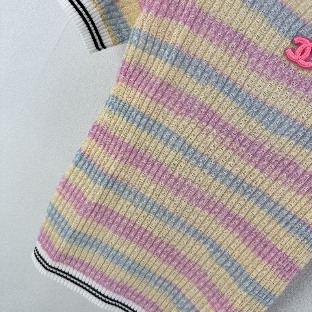 Chanel Striped Knit T-Shirt, Short Sleeve Top, Women's Size S-L 8 cmp i1750779136251 8962 0 6