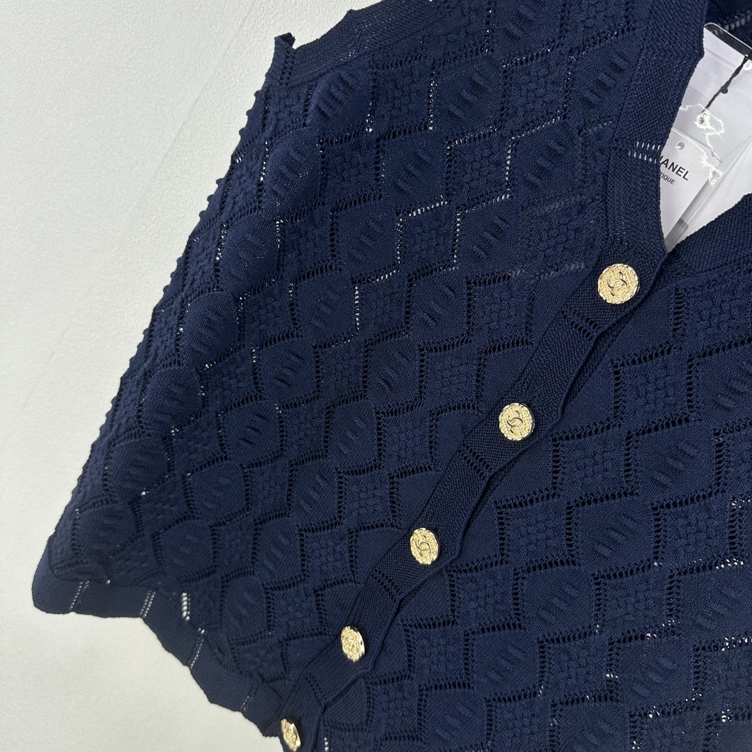Chanel Women's Navy Knit Vest Sleeveless Top with CC Logo and Button Closure 7 cmp i1750779336107 7412 0 6