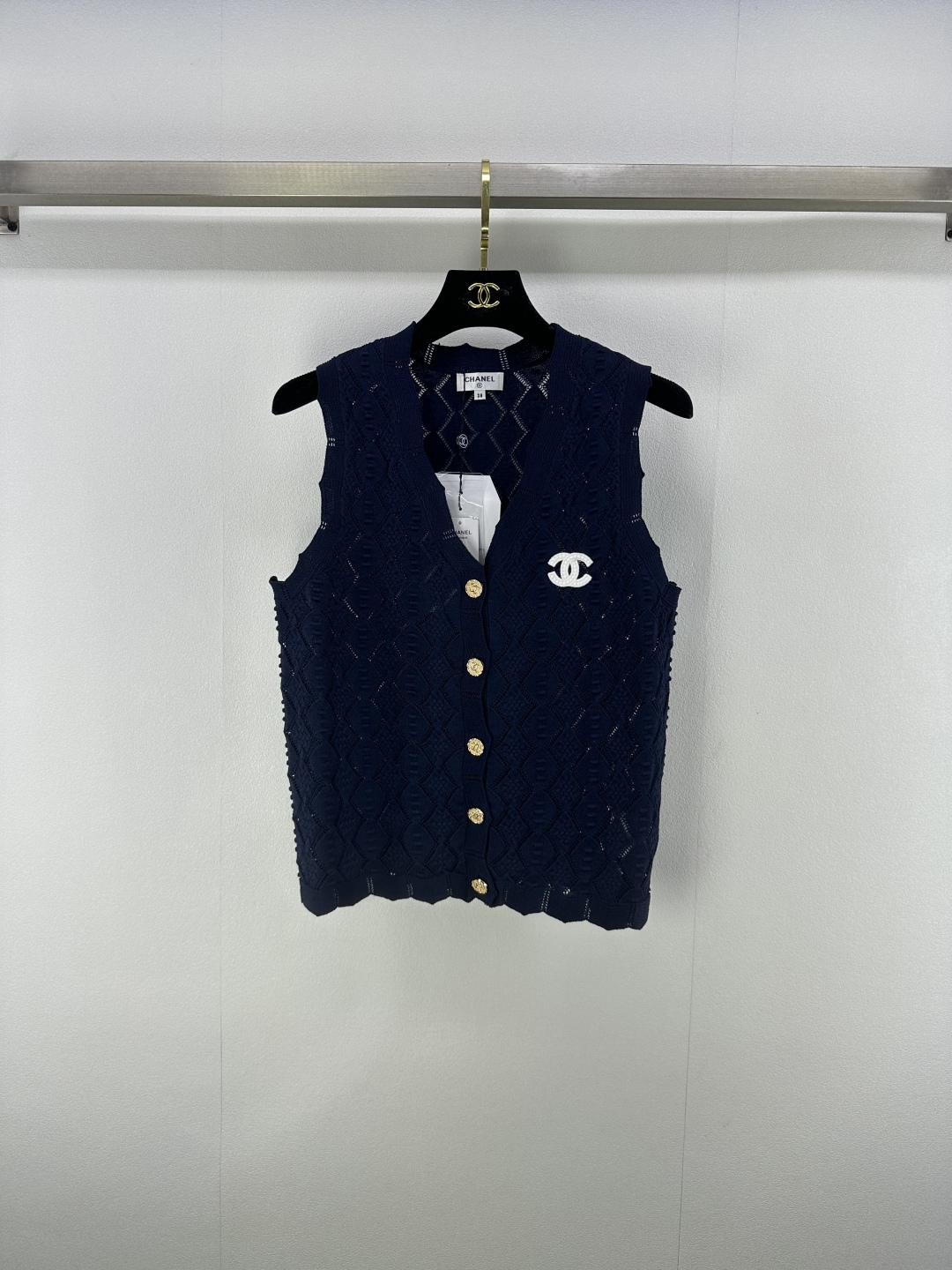 Chanel Women's Navy Knit Vest Sleeveless Top with CC Logo and Button Closure 1 cmp i1750779338270 5323 0 0
