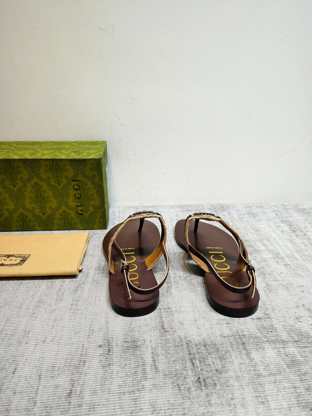  Web Interlocking G Thong Back Strap Flat Sandals