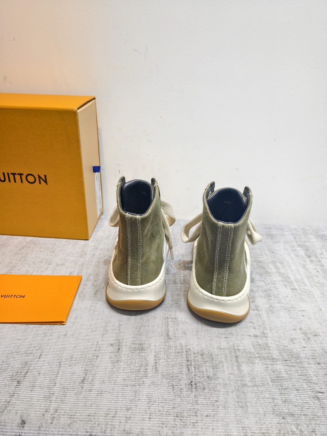 louis vuitton khaki high top sneakers