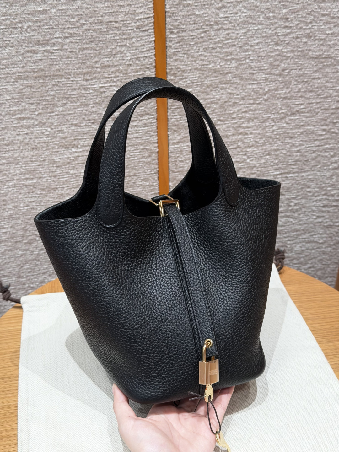 Hermès Garden Party Black Leather