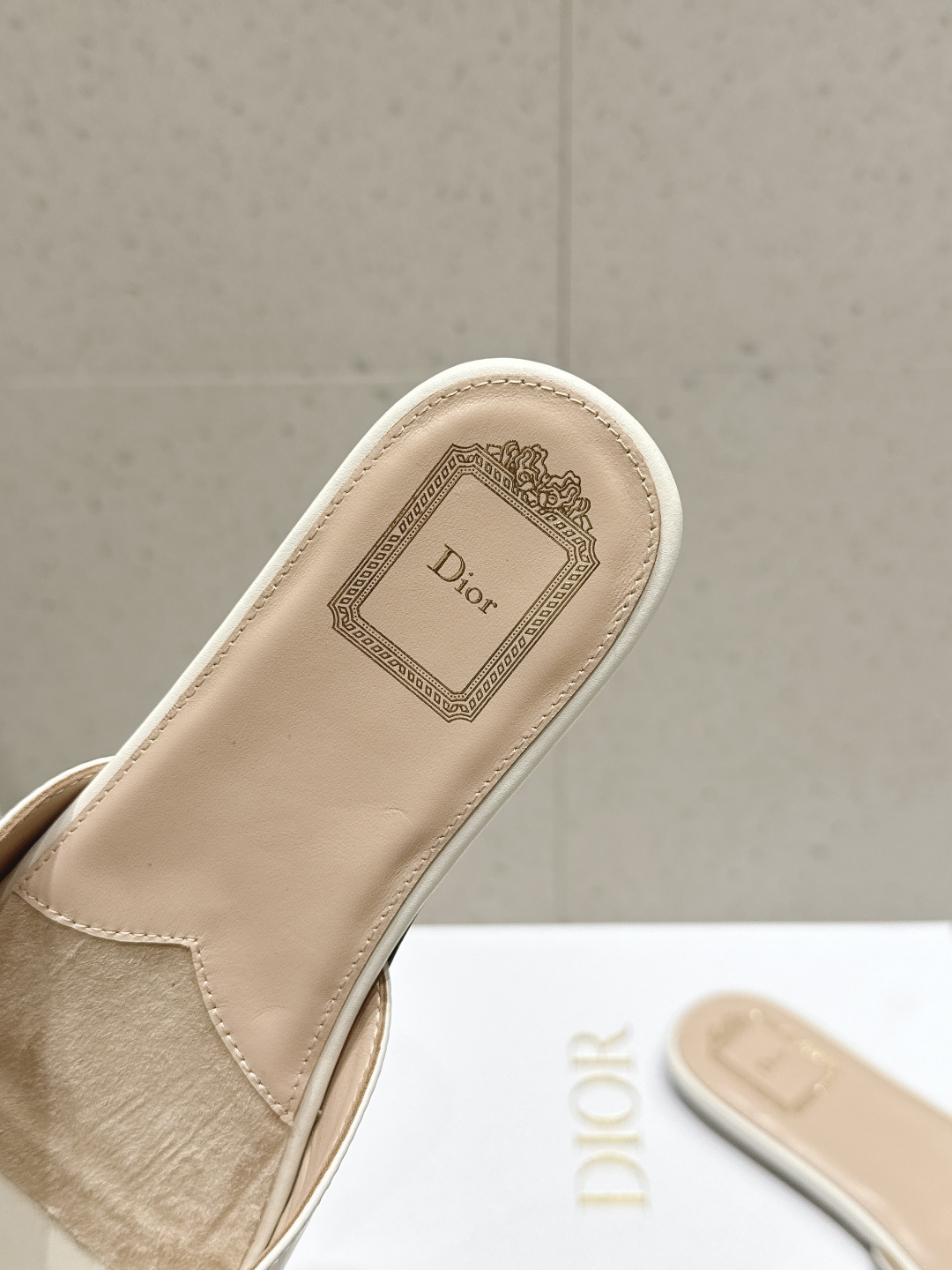 Dior Satin Bow Flat Slide Sandals