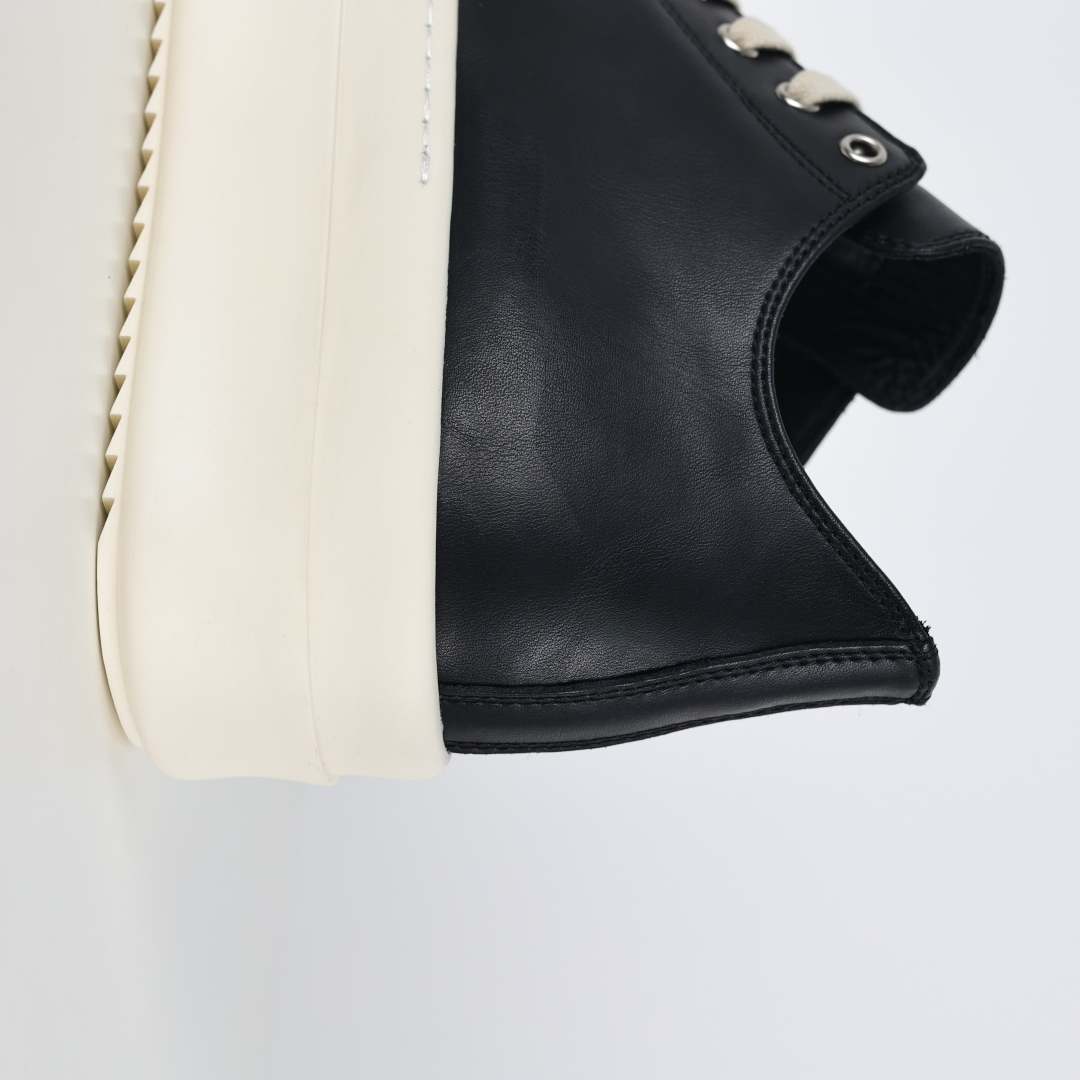500  X1 Rick Owens Drkshdw 瑞克·欧文斯低帮皮面时尚运动板鞋 黑白厚底