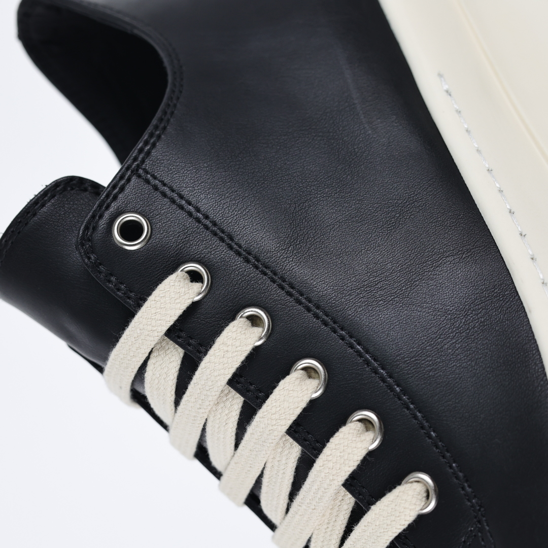 500  X1 Rick Owens Drkshdw 瑞克·欧文斯低帮皮面时尚运动板鞋 黑白厚底