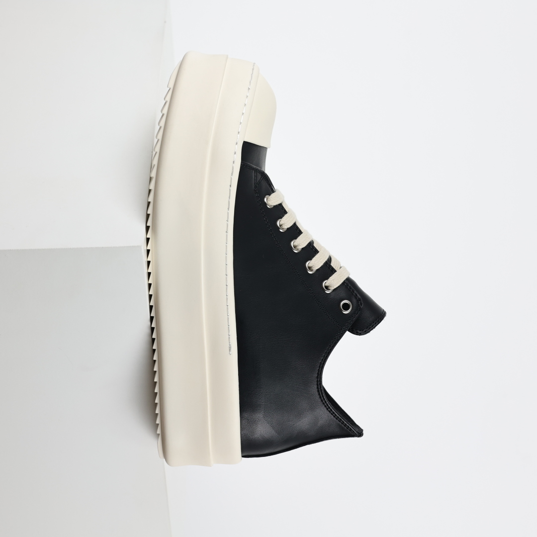 500  X1 Rick Owens Drkshdw 瑞克·欧文斯低帮皮面时尚运动板鞋 黑白厚底