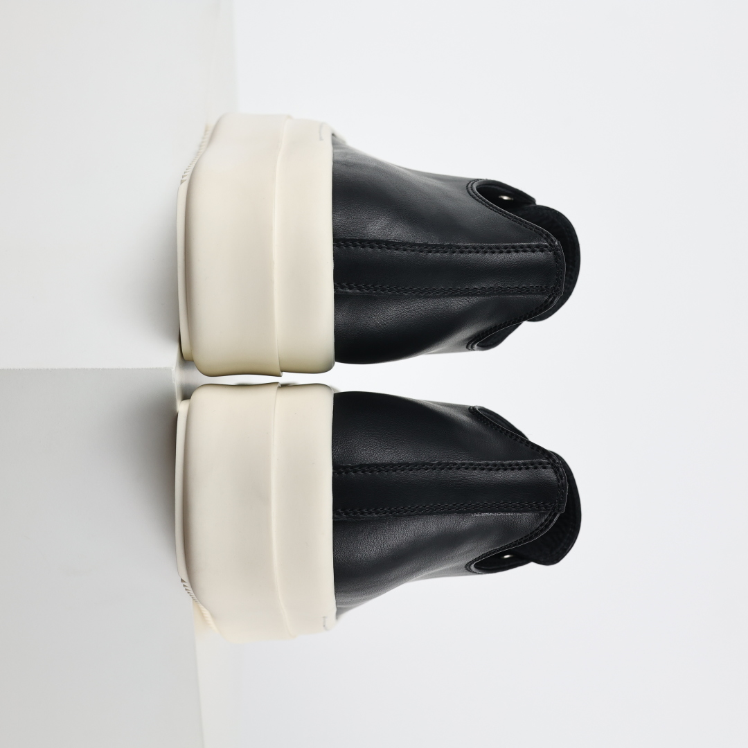 500  X1 Rick Owens Drkshdw 瑞克·欧文斯低帮皮面时尚运动板鞋 黑白厚底