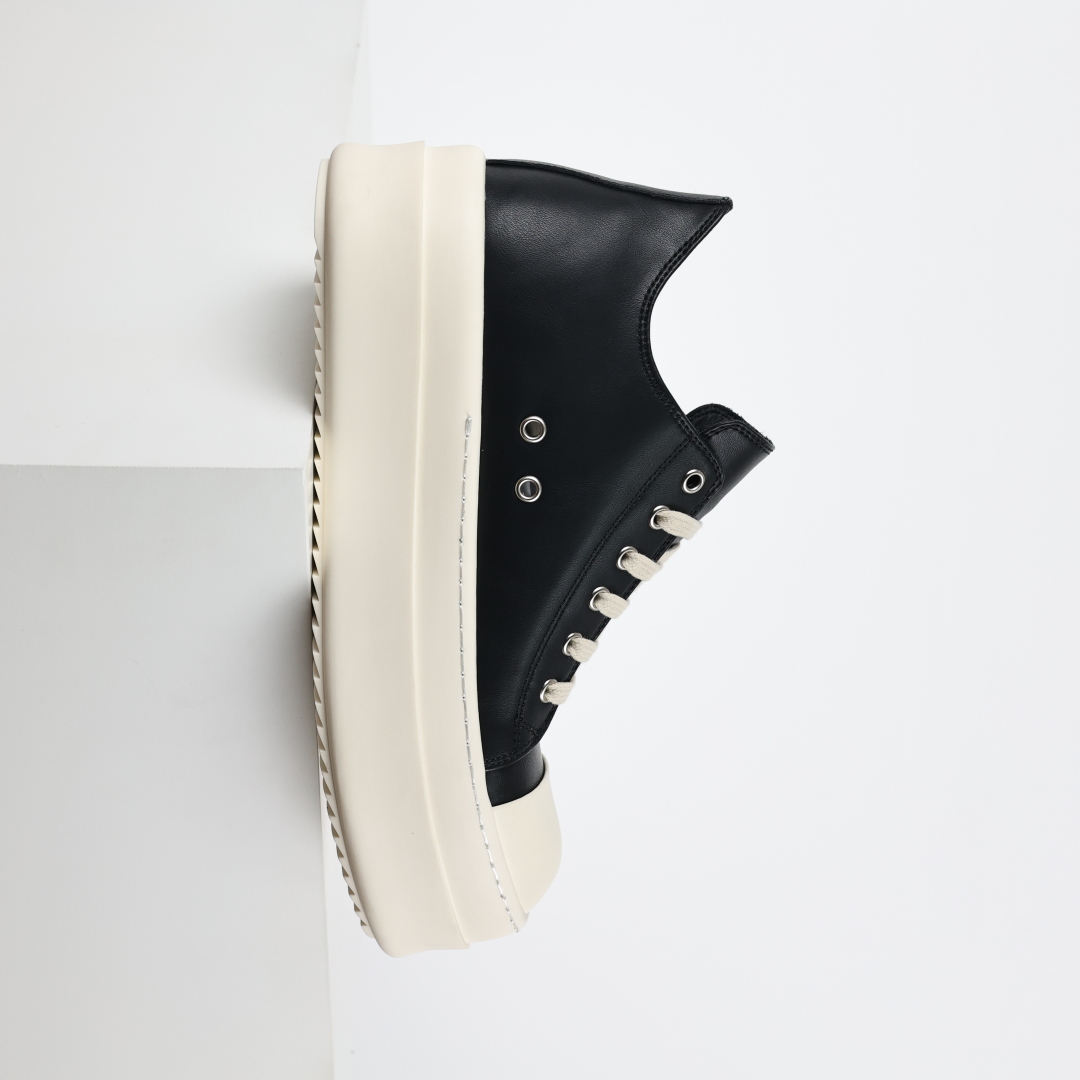 500  X1 Rick Owens Drkshdw 瑞克·欧文斯低帮皮面时尚运动板鞋 黑白厚底