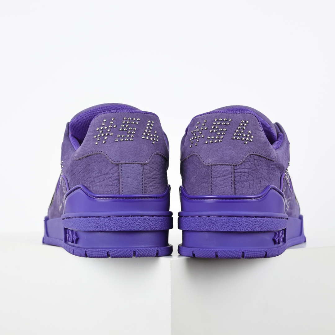 480 X1 东莞 210个配色 市售顶级版本 驴家LV Trainer 原版完美楦型 东莞大厂出产 品控胜过市面百分之95 紫色铆钉配色