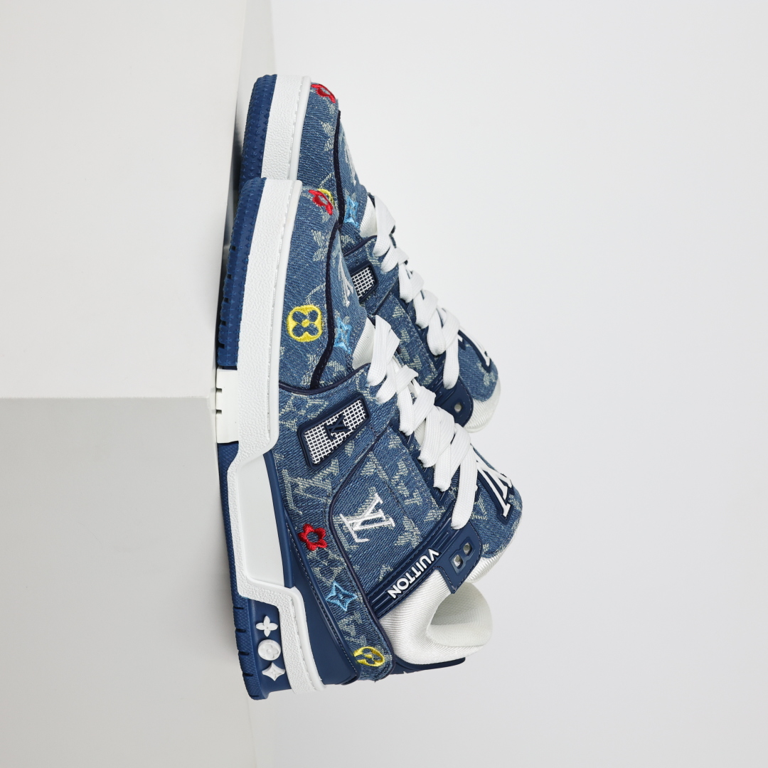 450 村上隆/Takashi Murakami x LOUIS VUITTON Trainer 樱花系列 牛皮革 圆头系带 低帮 板鞋 女款 白色