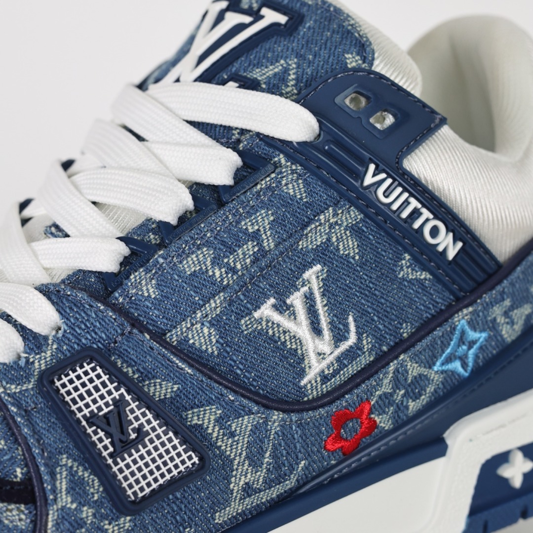 450 村上隆/Takashi Murakami x LOUIS VUITTON Trainer 樱花系列 牛皮革 圆头系带 低帮 板鞋 女款 白色