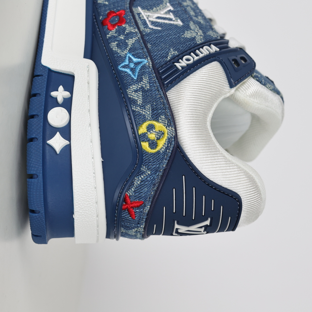 450 村上隆/Takashi Murakami x LOUIS VUITTON Trainer 樱花系列 牛皮革 圆头系带 低帮 板鞋 女款 白色