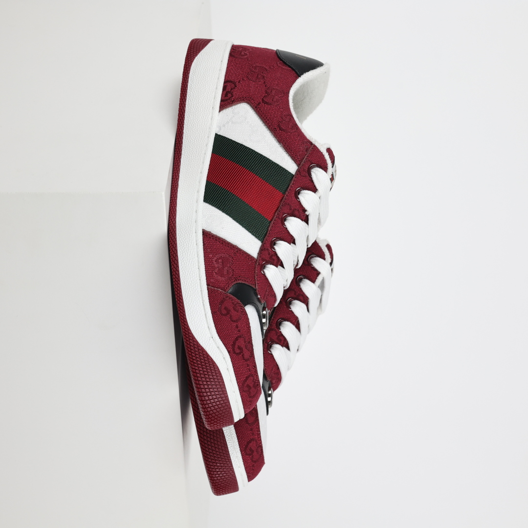 400 Gucci 古驰 Screener 运动休闲时装奢侈品系列 GG珐琅扣 擦脏做旧小脏鞋