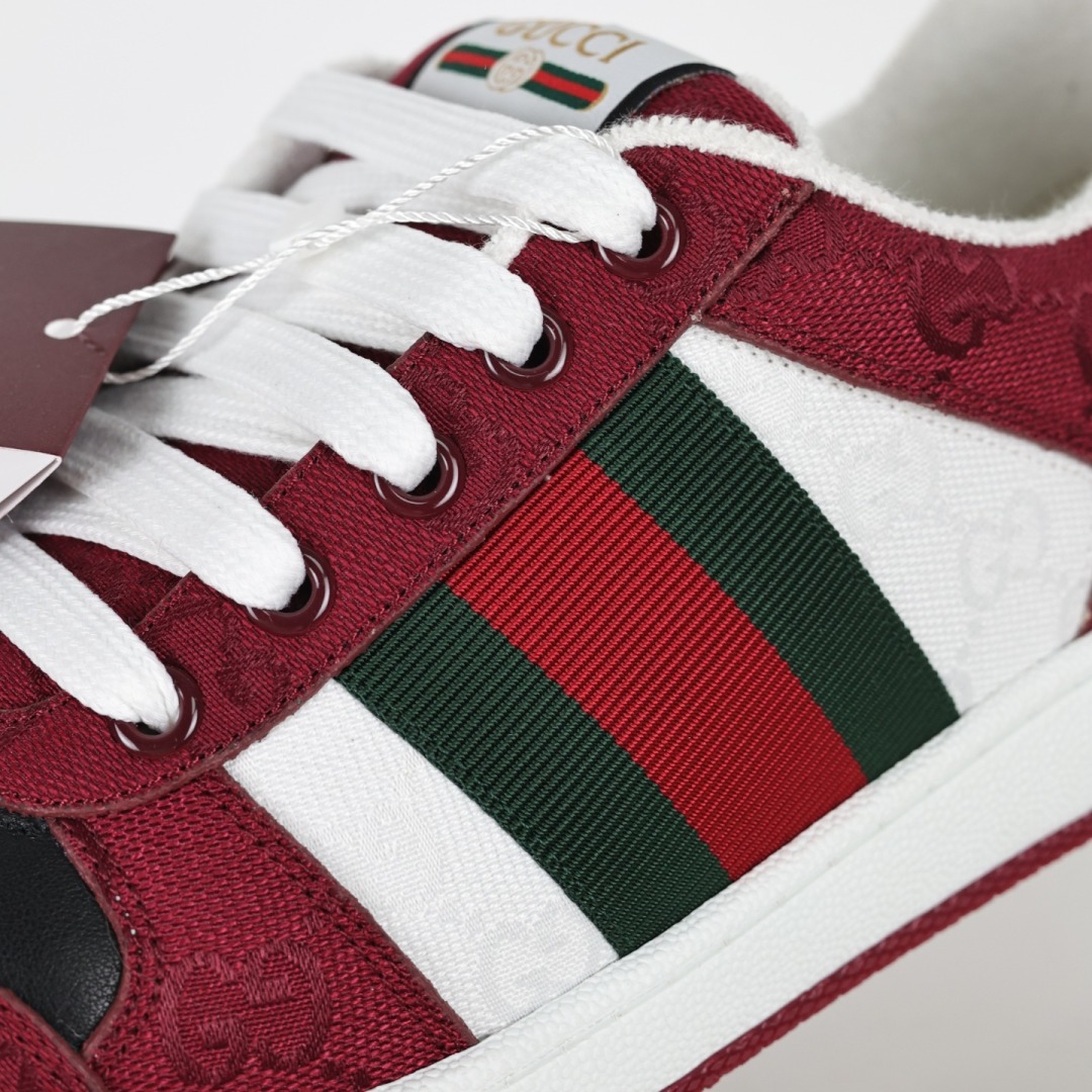 400 Gucci 古驰 Screener 运动休闲时装奢侈品系列 GG珐琅扣 擦脏做旧小脏鞋