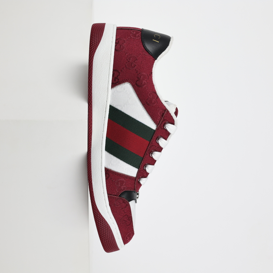 400 Gucci 古驰 Screener 运动休闲时装奢侈品系列 GG珐琅扣 擦脏做旧小脏鞋