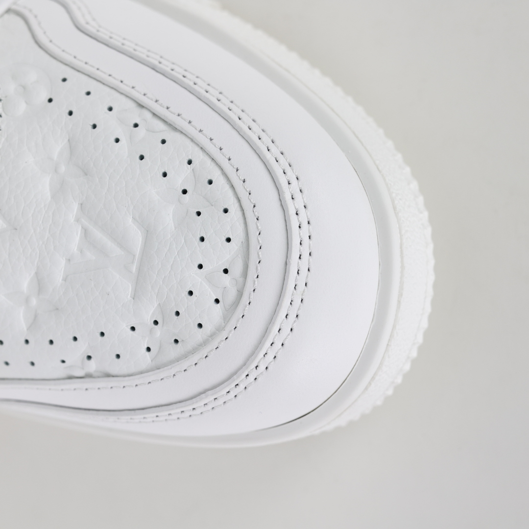 村上隆/Takashi Murakami x LOUIS VUITTON Trainer 樱花系列 牛皮革 圆头系带 低帮 板鞋 女款 白色
