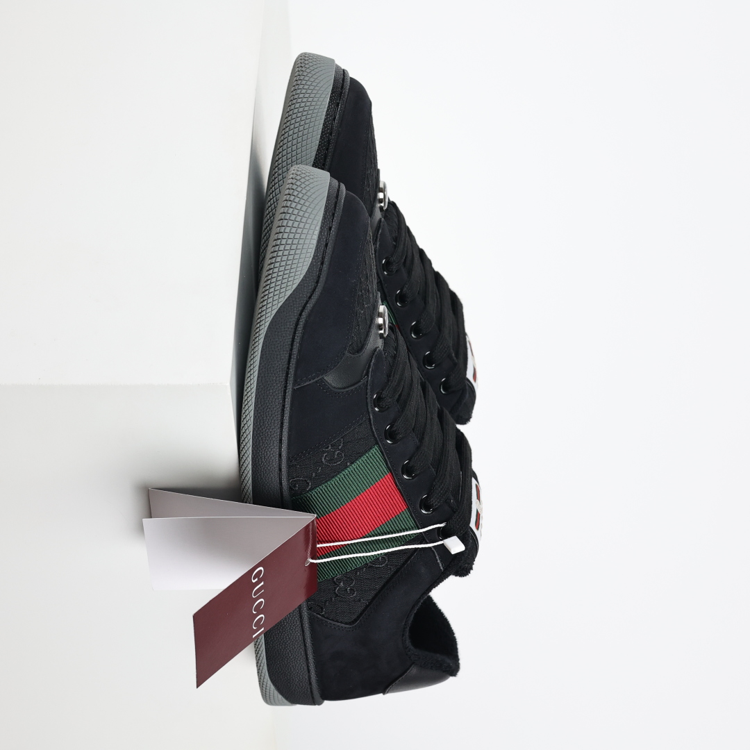 400 Gucci 古驰 Screener 运动休闲时装奢侈品系列 GG珐琅扣 擦脏做旧小脏鞋