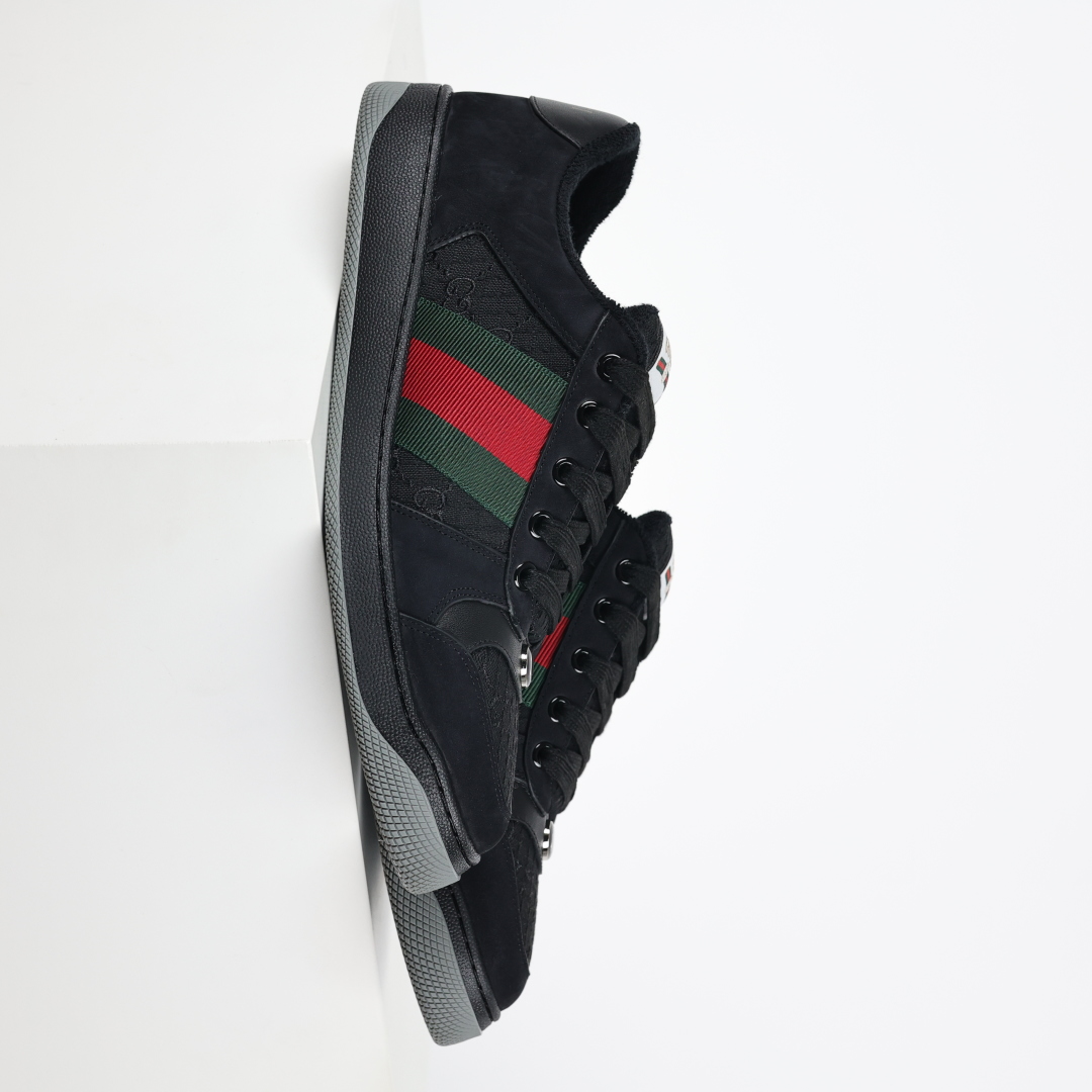 400 Gucci 古驰 Screener 运动休闲时装奢侈品系列 GG珐琅扣 擦脏做旧小脏鞋