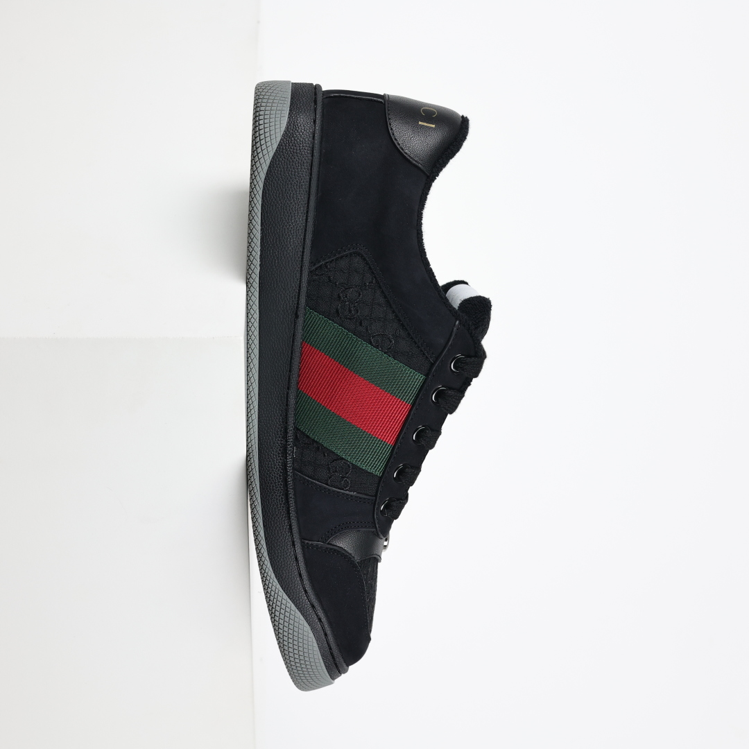 400 Gucci 古驰 Screener 运动休闲时装奢侈品系列 GG珐琅扣 擦脏做旧小脏鞋