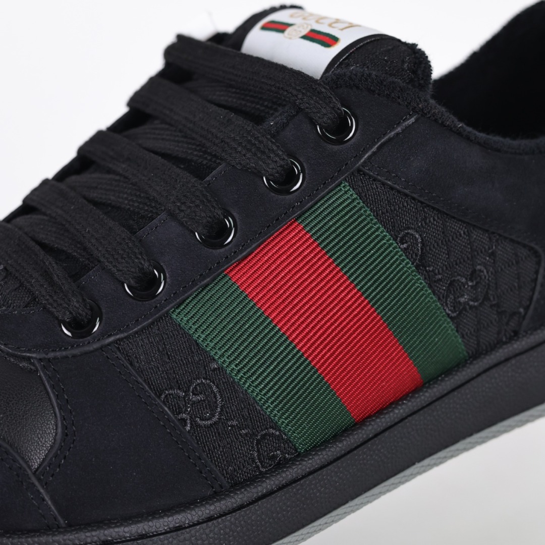 400 Gucci 古驰 Screener 运动休闲时装奢侈品系列 GG珐琅扣 擦脏做旧小脏鞋