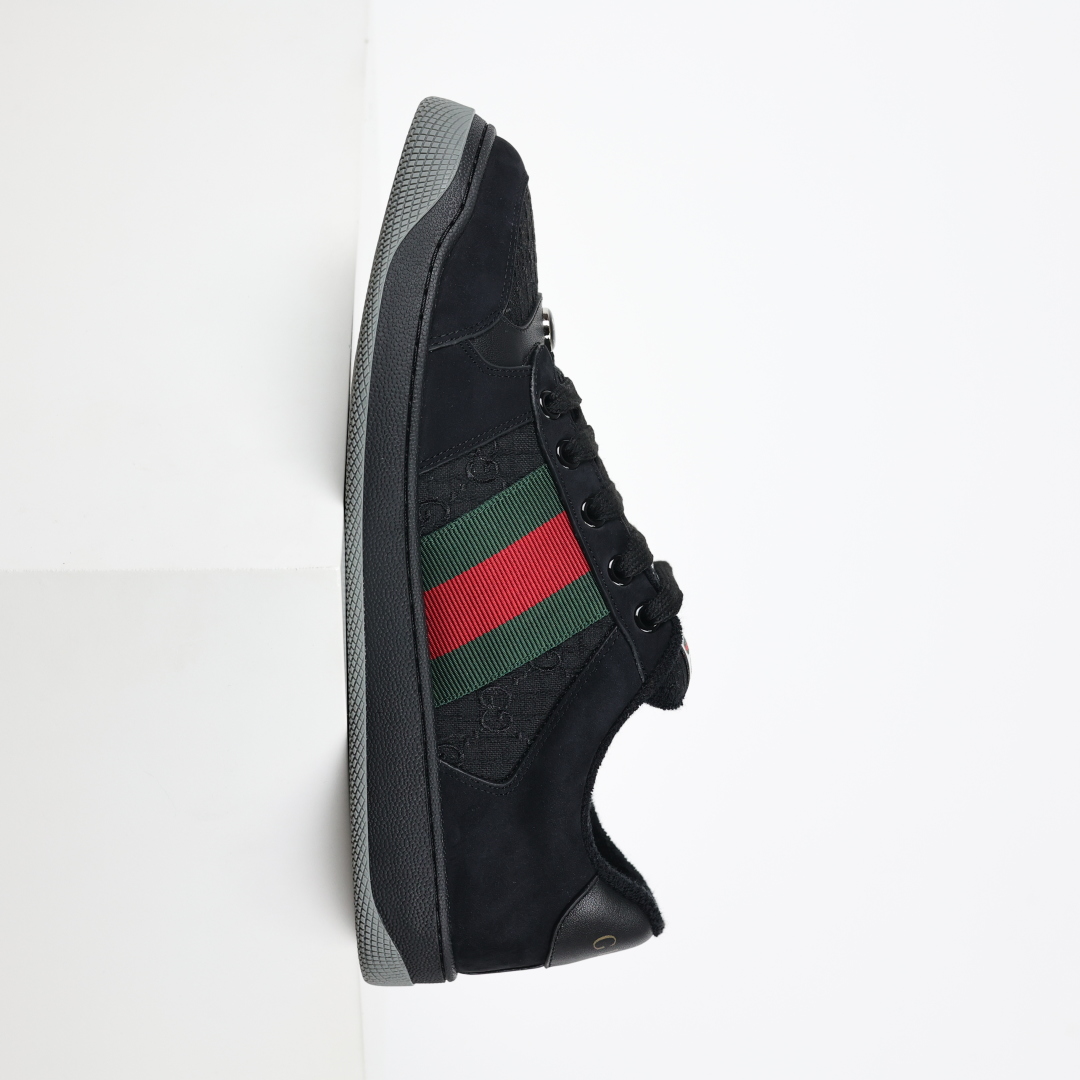 400 Gucci 古驰 Screener 运动休闲时装奢侈品系列 GG珐琅扣 擦脏做旧小脏鞋