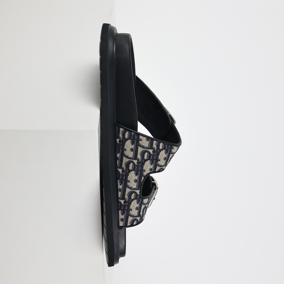 Dior 迪奥 Aqua 圆头平底 牛仔字母印花一字拖鞋经典色