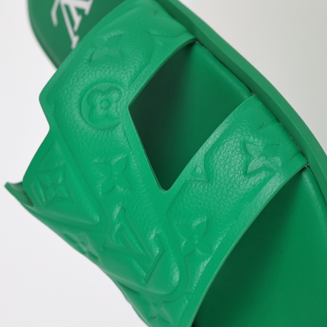 Louis Vuitton Oasis 经典系列2024最新经典款拖鞋款式牛仔布 Lv拖鞋蓝色压花