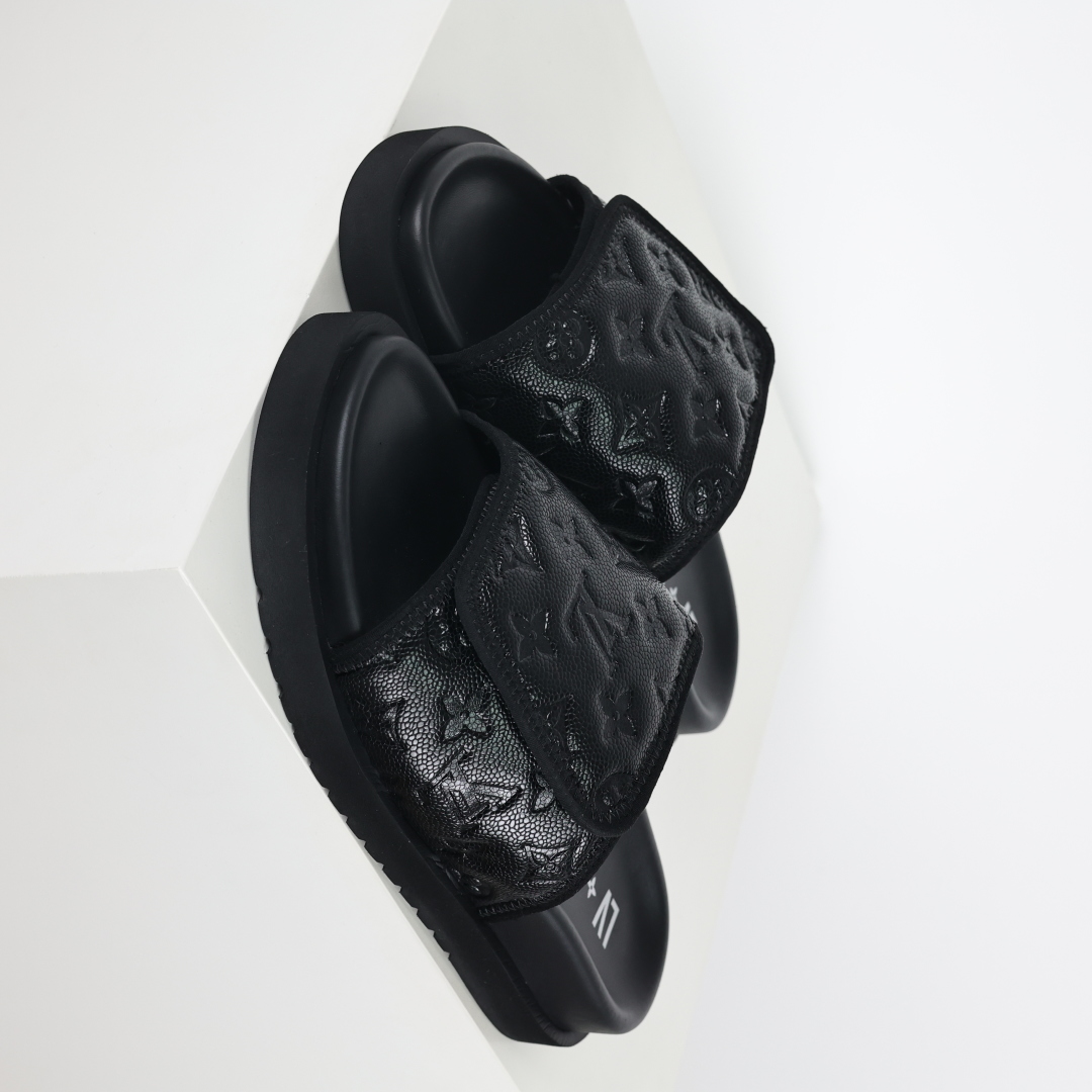 Louis Vuitton Oasis 经典系列2024最新经典款拖鞋款式牛仔布 Lv拖鞋Nba联名