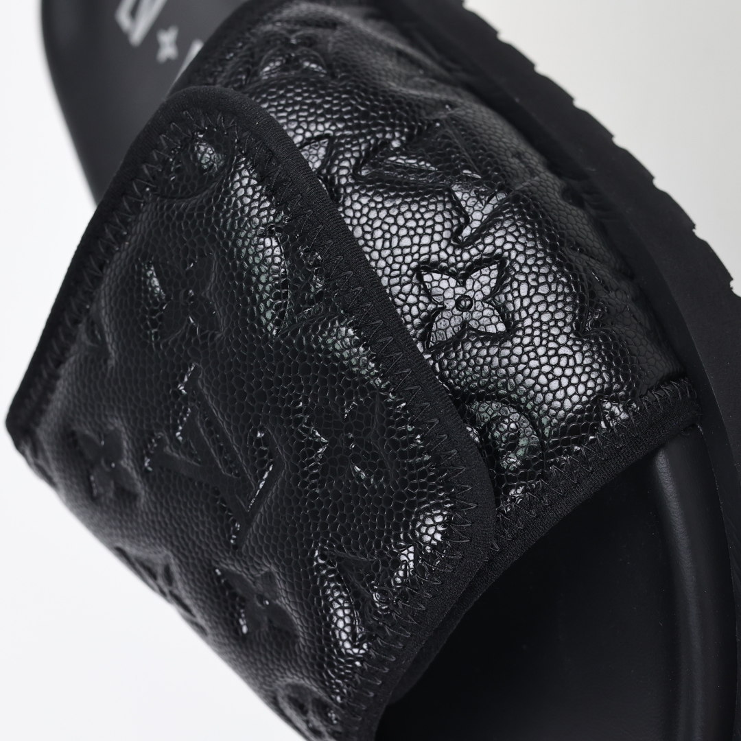 Louis Vuitton Oasis 经典系列2024最新经典款拖鞋款式牛仔布 Lv拖鞋Nba联名