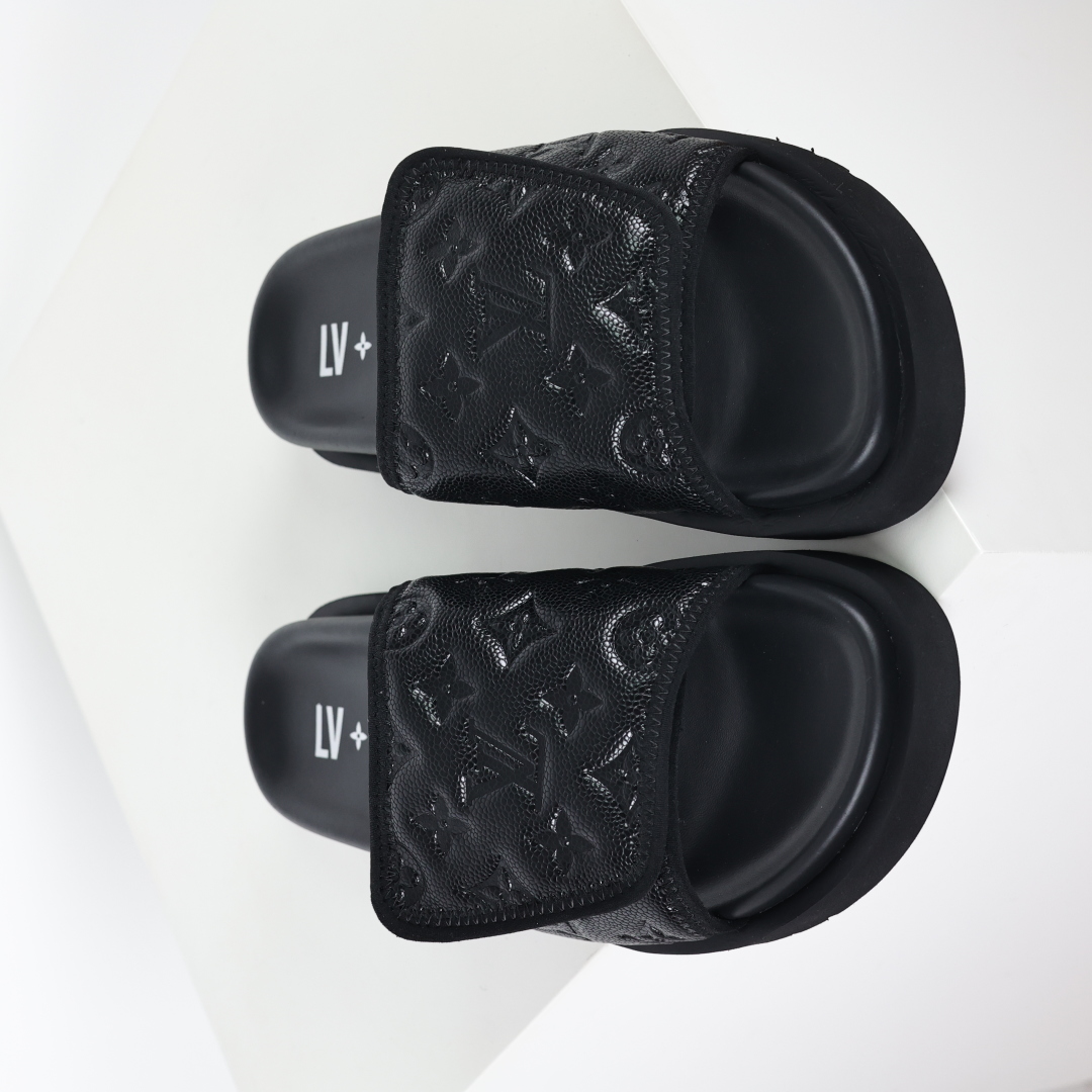 Louis Vuitton Oasis 经典系列2024最新经典款拖鞋款式牛仔布 Lv拖鞋Nba联名