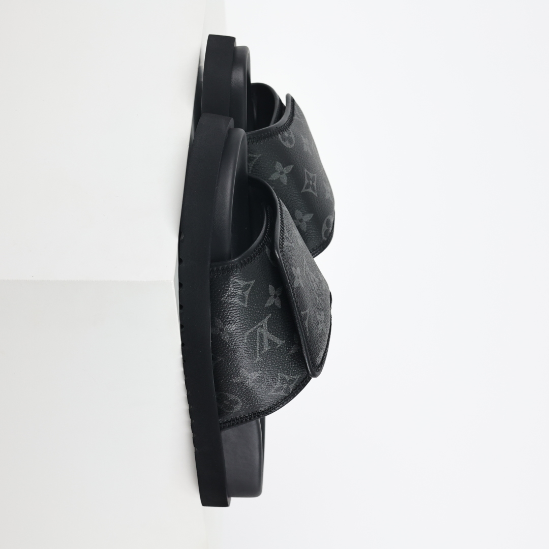 230 Louis Vuitton Oasis 经典系列2024最新经典款拖鞋款式牛仔布 Lv拖鞋黑色老花