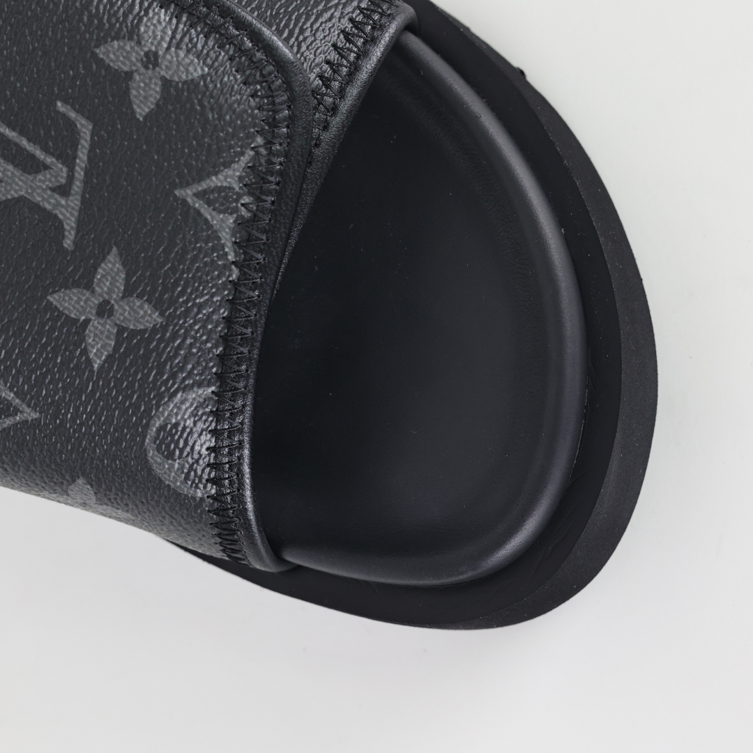 230 Louis Vuitton Oasis 经典系列2024最新经典款拖鞋款式牛仔布 Lv拖鞋黑色老花